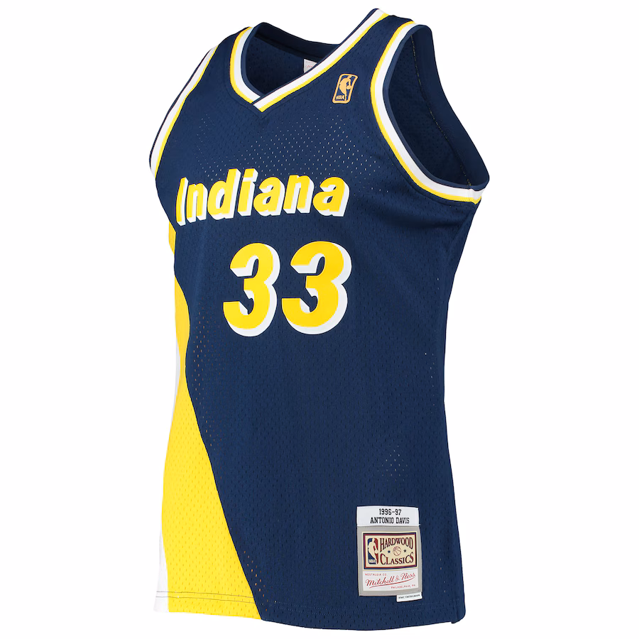 Antonio Davis, Maillot Swingman Hardwood Classics 1996/97 de Mitchell & Ness des Indiana Pacers - Bleu marine