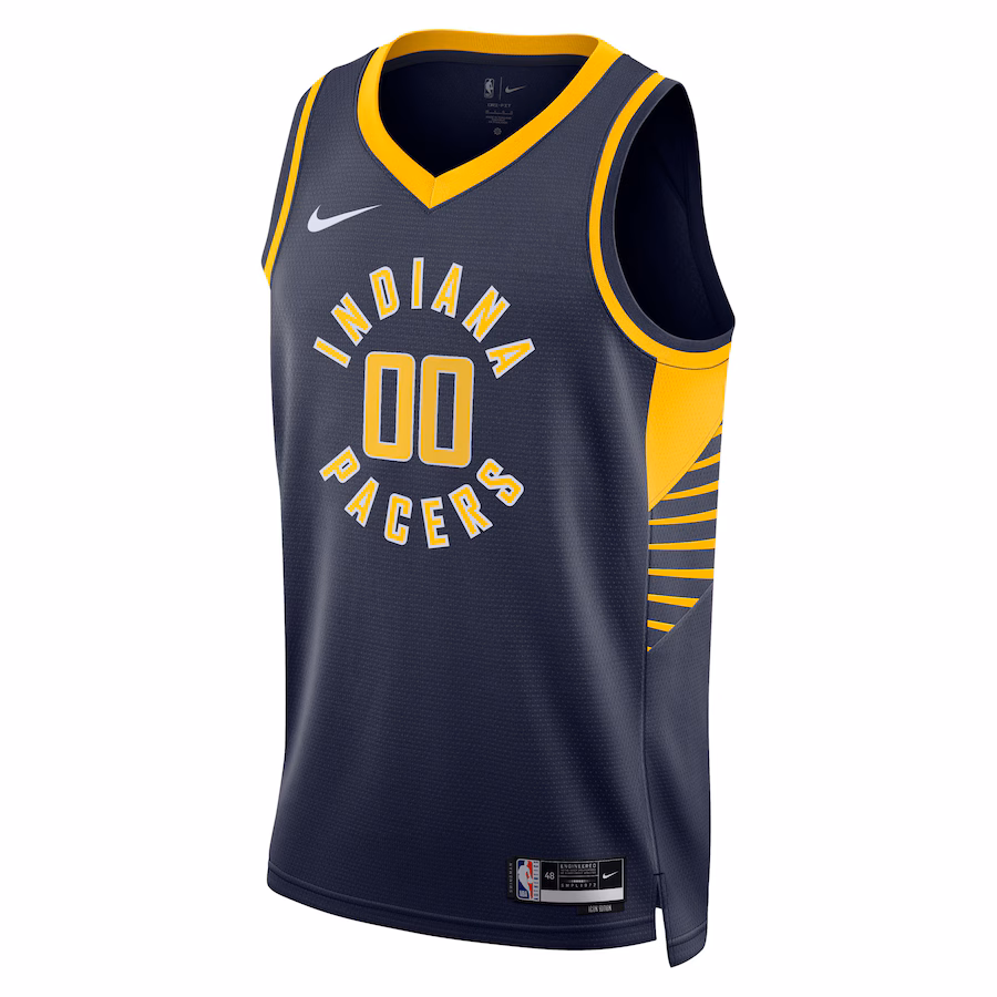 Indiana Pacers Unisex maßgeschneidertes Swingman-Trikot für die Saison 2022/23 - Icon-Edition - Marineblau