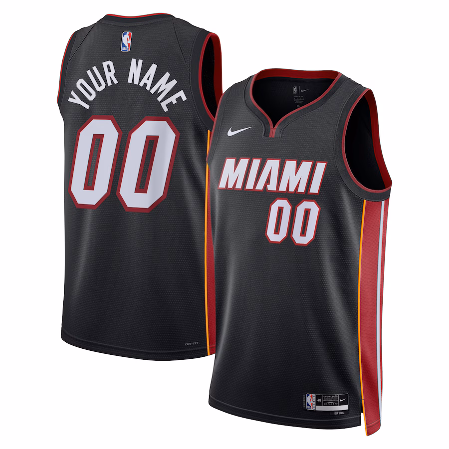 Miami Heat Unisex Swingman Custom Jersey - Icon Edition - Black