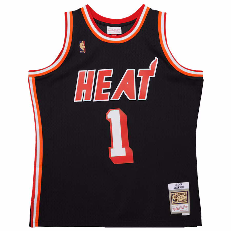 Chris Bosh, Miami Heat Mitchell & Ness 2013/14 Season Hardwood Classics Swingman Jersey - Black