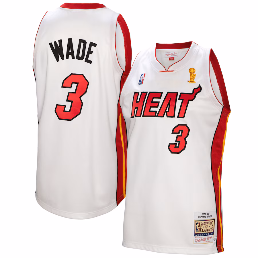 Dwyane Wade Miami Heat Mitchell & Ness 2005-06 HWC Jersey - White