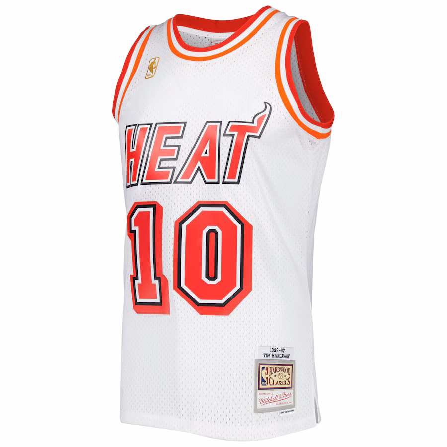 Tim Hardaway, Maglia Swingman degli Hardwood Classics dei Miami Heat di Mitchell & Ness - Bianco