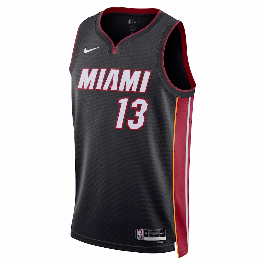 Bam Adebayo, Camiseta Swingman uni-sexo de los Miami Heat - Edición Ícono - Negro