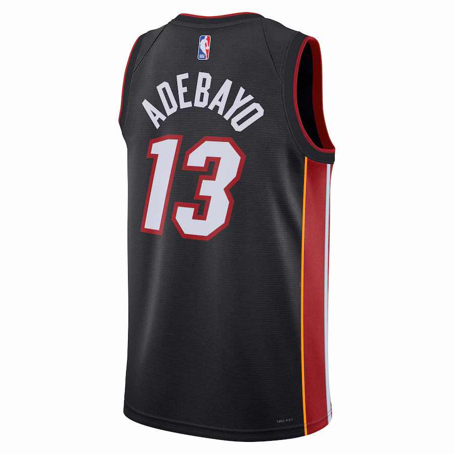 Bam Adebayo, Camiseta Swingman uni-sexo de los Miami Heat - Edición Ícono - Negro