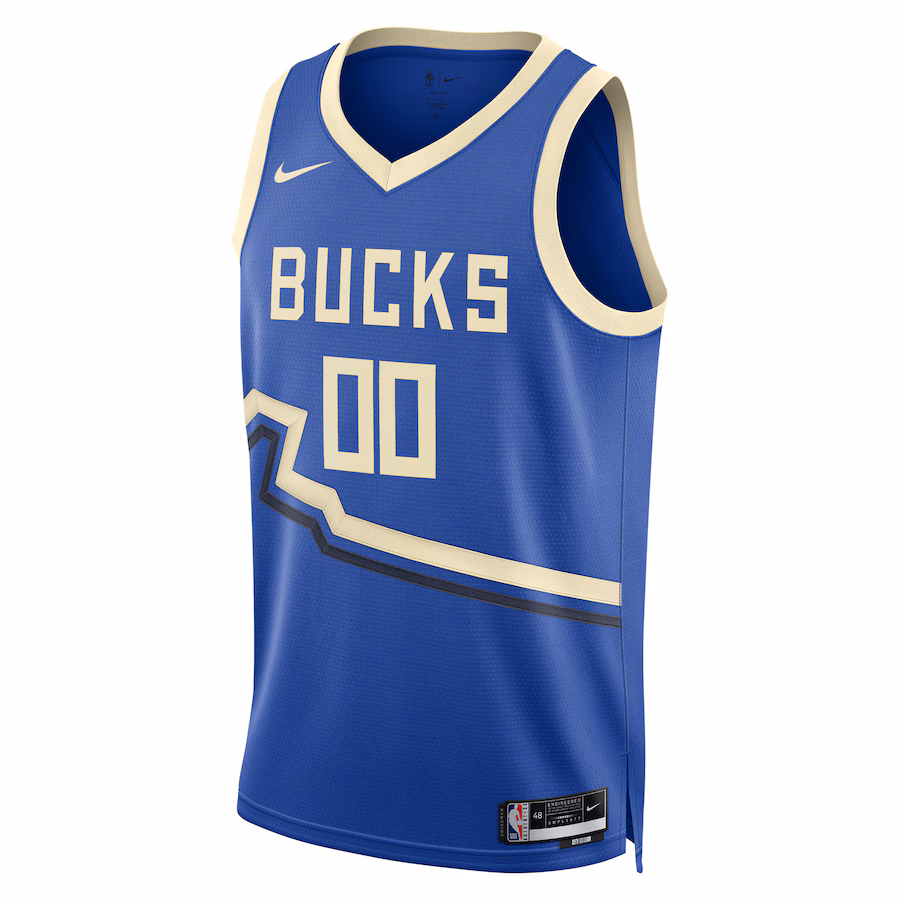 Milwaukee Bucks Maillot Swingman personnalisé unisexe pour 2024/25 - Édition Ville - Bleu royal