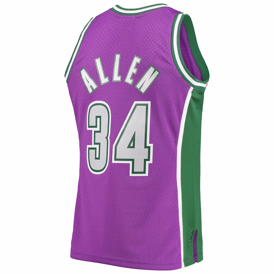 Ray Allen, Maglia Swingman Hardwood Classics 2001/02 di Mitchell & Ness dei Milwaukee Bucks - Viola