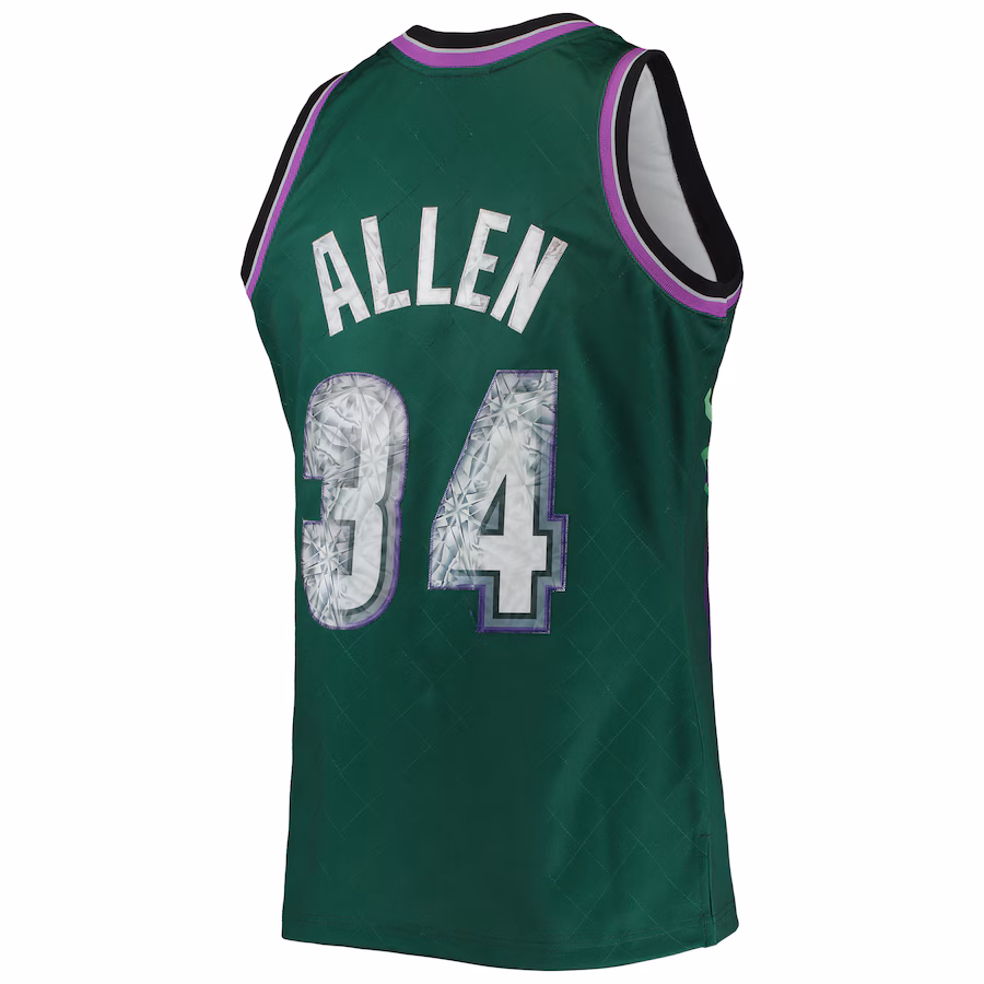 Maillot Diamond NBA 75e anniversaire Hardwood Classics Mitchell & Ness Milwaukee Bucks Ray Allen 1996/97