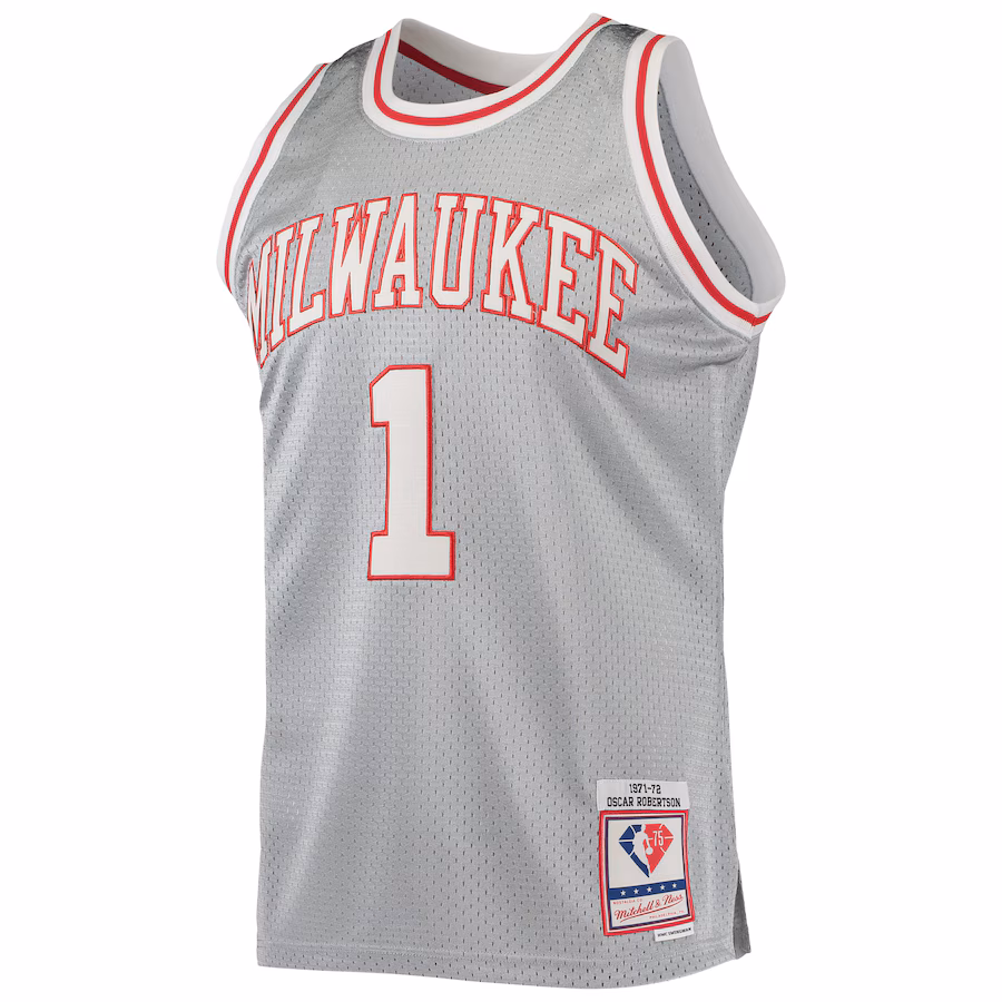 Maglia Swingman Hardwood Classics 75º anniversario Mitchell & Ness Milwaukee Bucks Oscar Robertson 1971/72