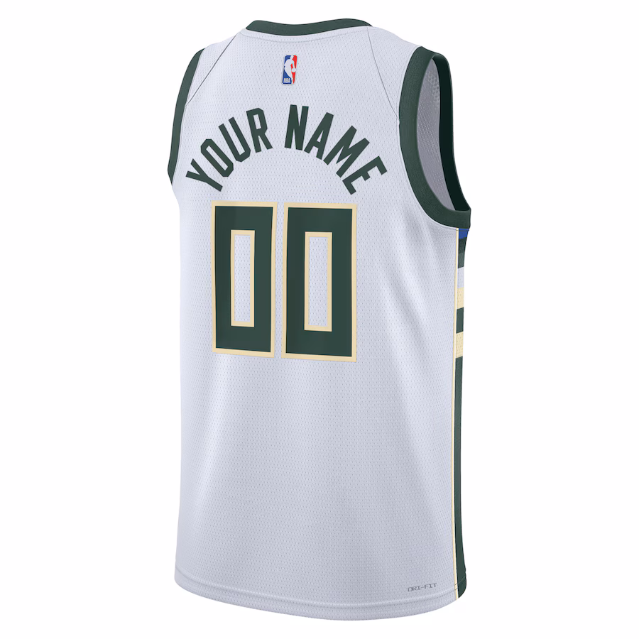 Milwaukee Bucks Unisex Swingman Custom Jersey - Association Edition - White