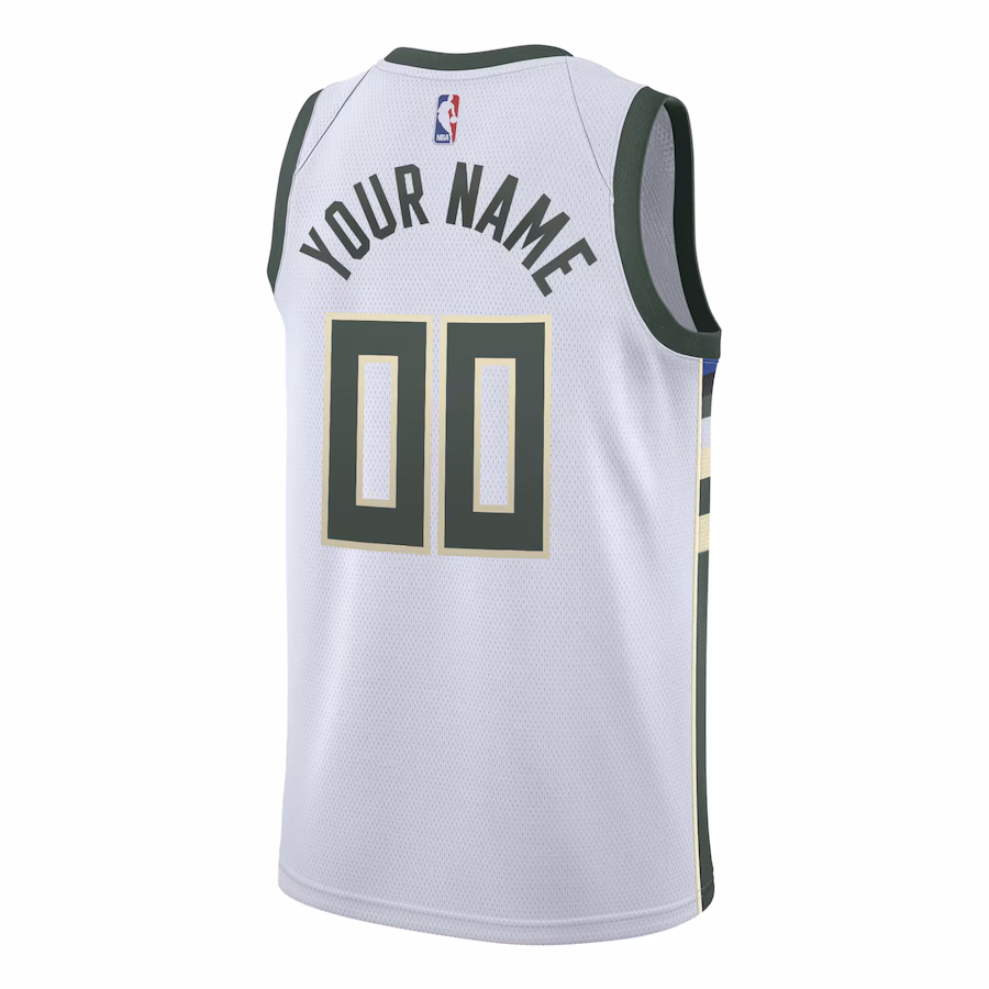 Milwaukee Bucks Camiseta personalizada Swingman - Edición Asociación - Blanco