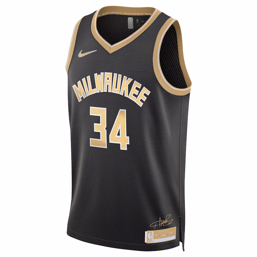 Giannis Antetokounmpo, Milwaukee Bucks Unisex Select Series Swingman Jersey - Black