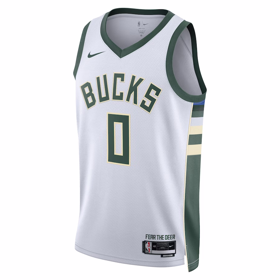 Damian Lillard Bucks Association Edition Fear The Deer Swingman Jersey
