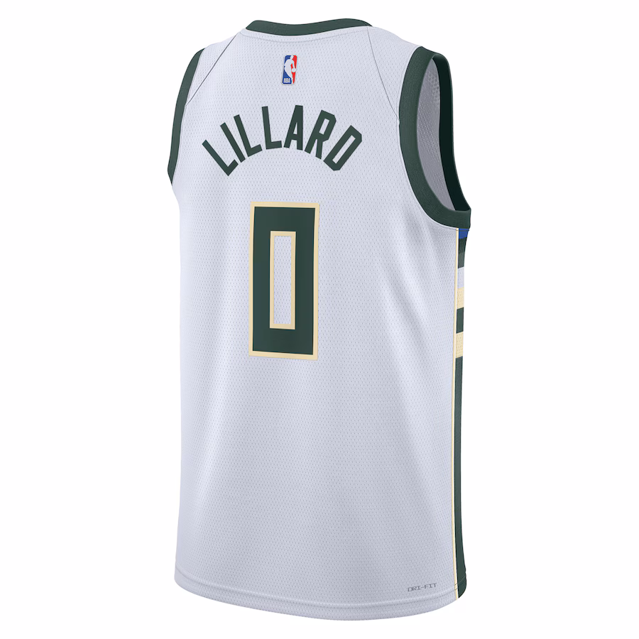 Damian Lillard Bucks Association Edition Fear The Deer Swingman Jersey