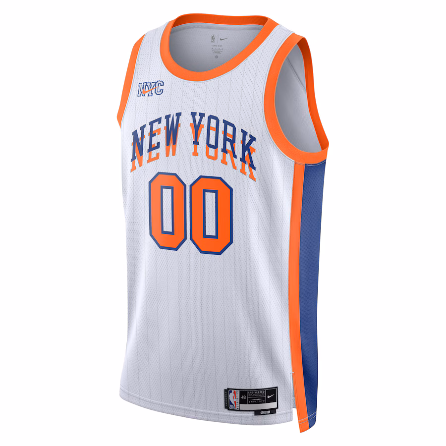 New York Knicks Neutrales individuell angefertigtes Swingman - Jersey für die Saison 2024/2025 - City - Edition, Weiß