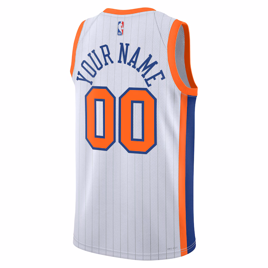 New York Knicks Neutrales individuell angefertigtes Swingman - Jersey für die Saison 2024/2025 - City - Edition, Weiß