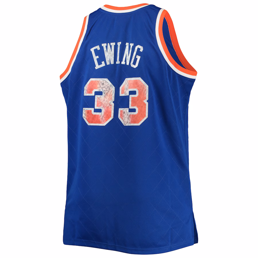 New York Knicks Patrick Ewing 1991/92 Mitchell & Ness NBA 75th Anniversary Diamond Big & Tall Trikot