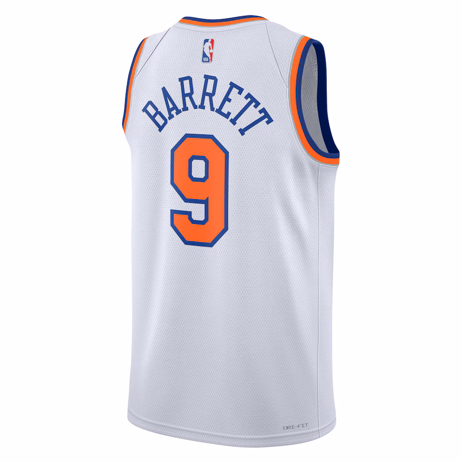 RJ Barrett, New York Knicks Nike Neutral Swingman Jersey - Association Edition, White