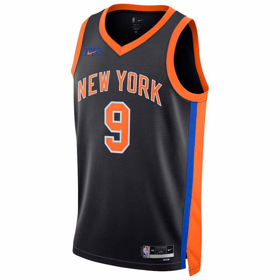 Maglia City Edition Swingman unisex nera New York Knicks RJ Barrett 2022/23