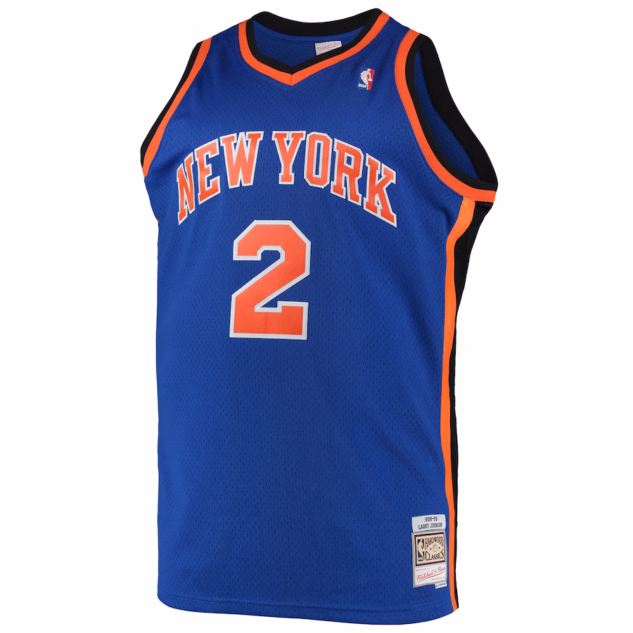 Larry Johnson New York Knicks Mitchell & Ness 1998/99 Hardwood Classics Big & Tall Swingman Jersey Blue