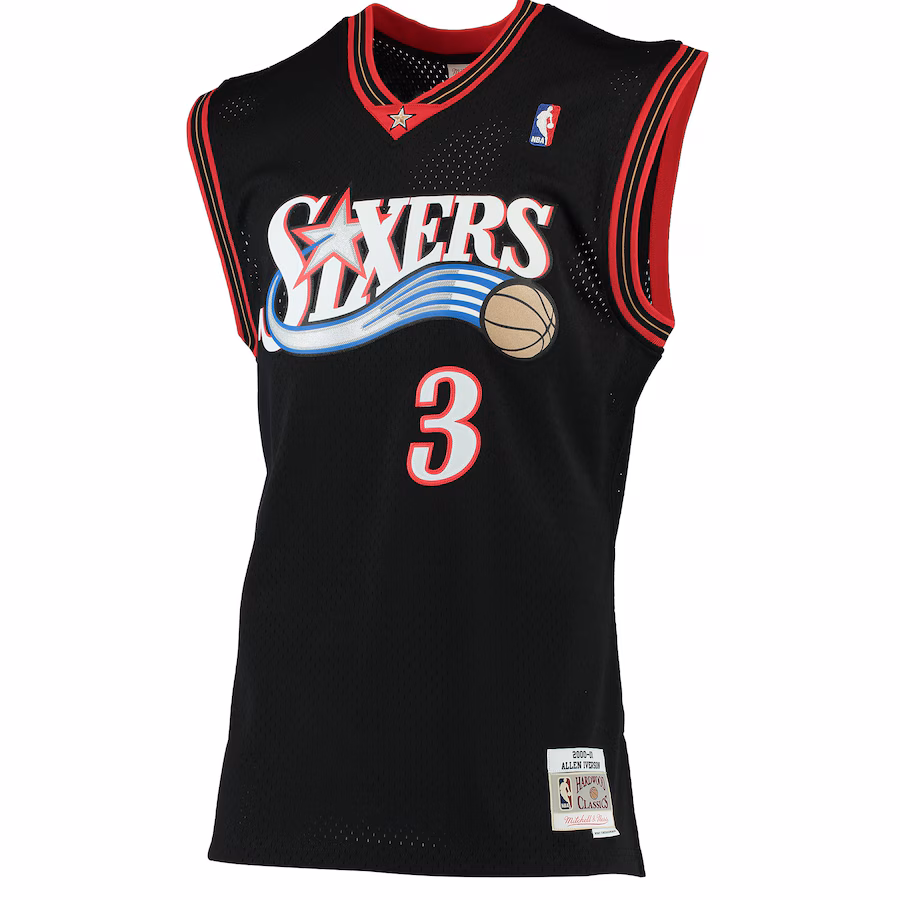 Allen Iverson Philadelphia 76ers Mitchell & Ness Maillot Swingman Classique Hardwood 2000/2001 - Noir