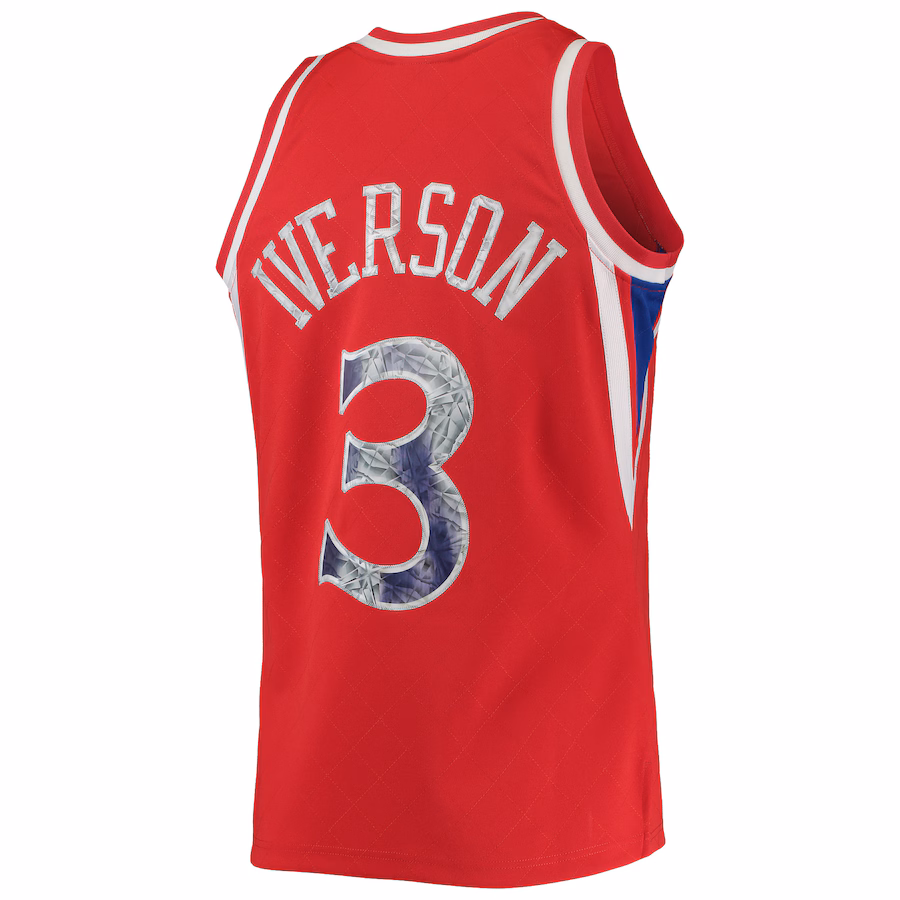 Allen Iverson Philadelphia 76ers Mitchell & Ness 1996/97 Hardwood Classics NBA 75th Anniversary Diamond Jersey