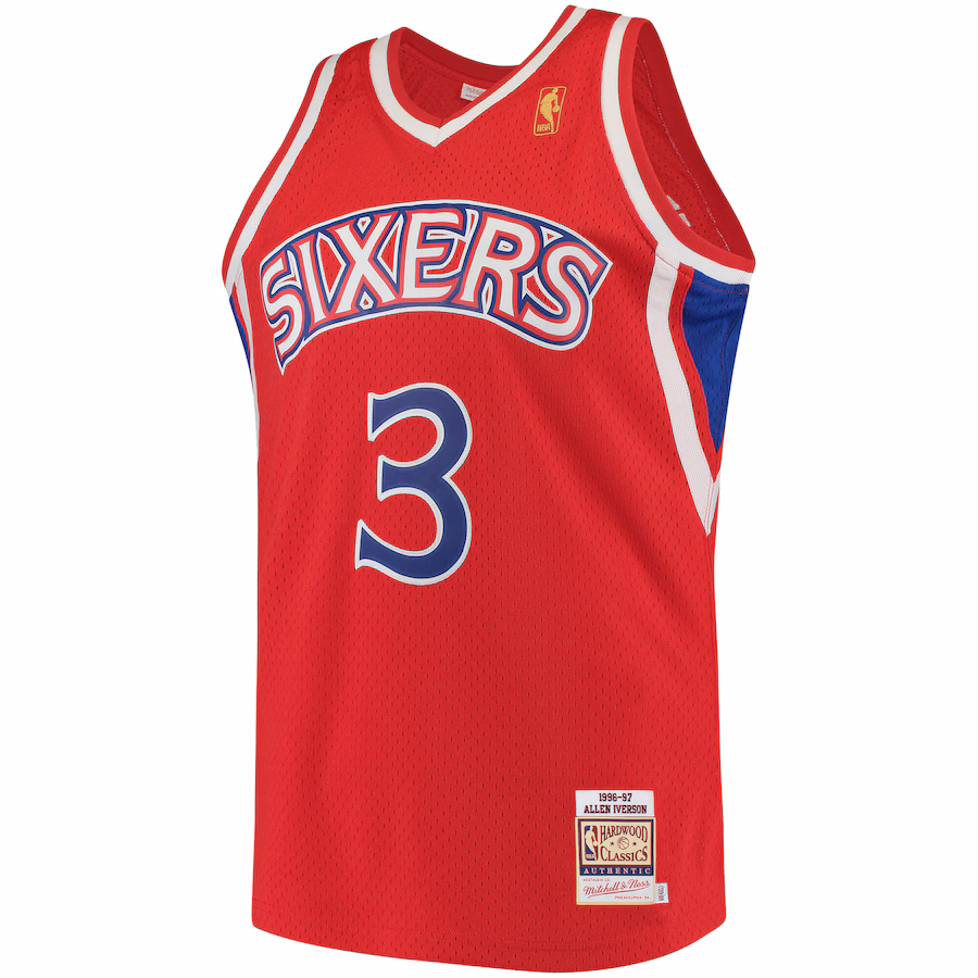 Allen Iverson Philadelphia 76ers Mitchell & Ness 1996/1997 Hardwood Classics Jersey - Rot