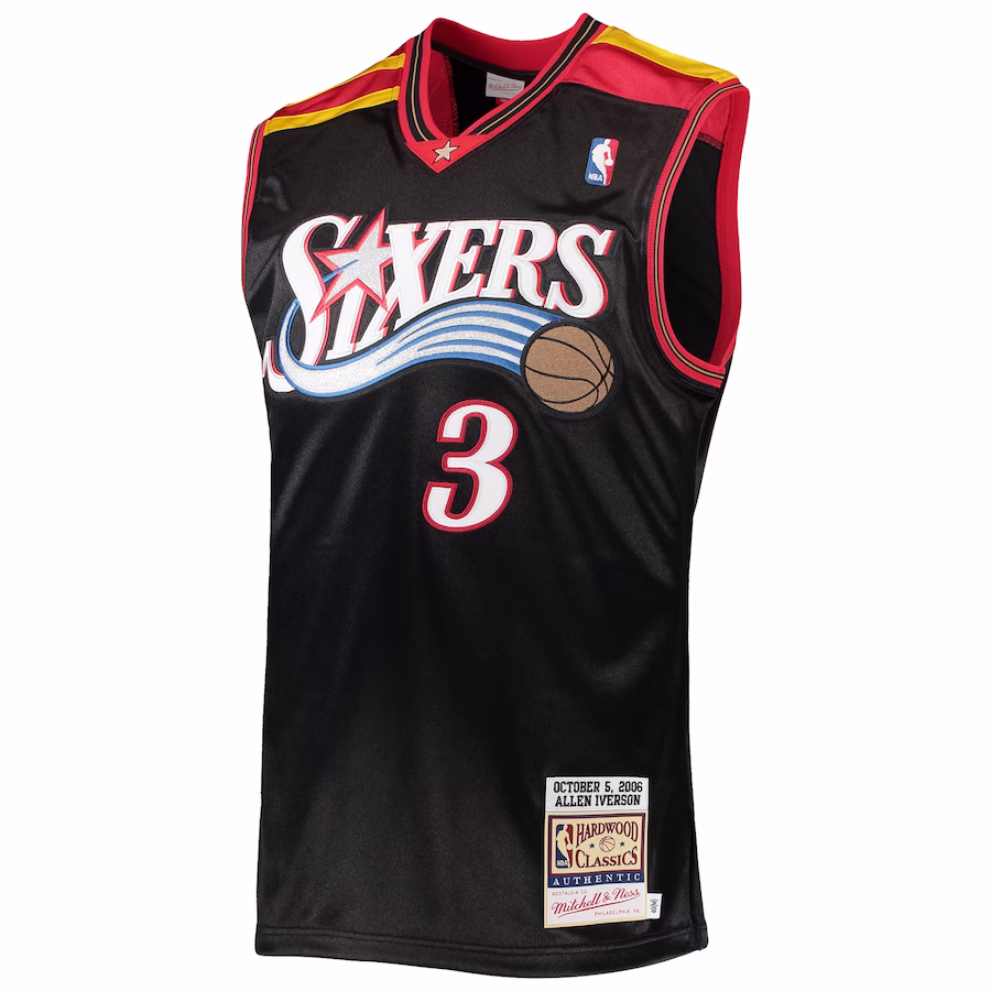 Allen Iverson Philadelphia 76ers Mitchell & Ness 2006 Hardwood Classics Echtes Jersey - Schwarz
