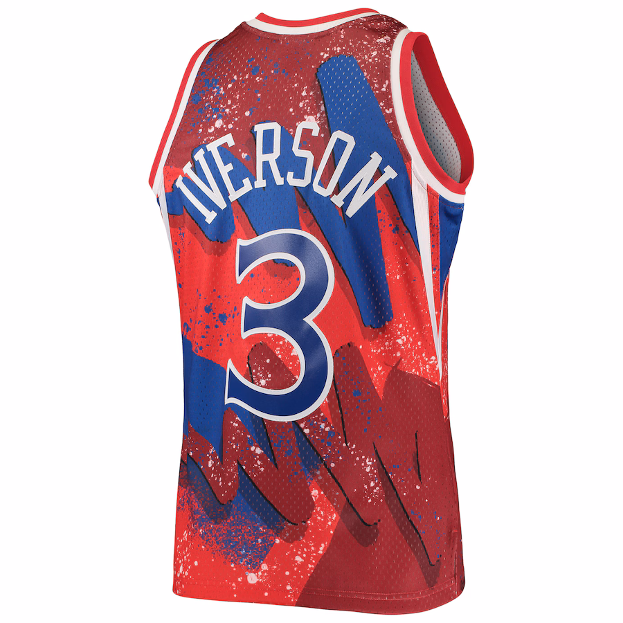 Allen Iverson Philadelphia 76ers Mitchell & Ness Camiseta Swingman Hyper Hoops de las Clásicas Hardwood 1996/1997 - Rojo