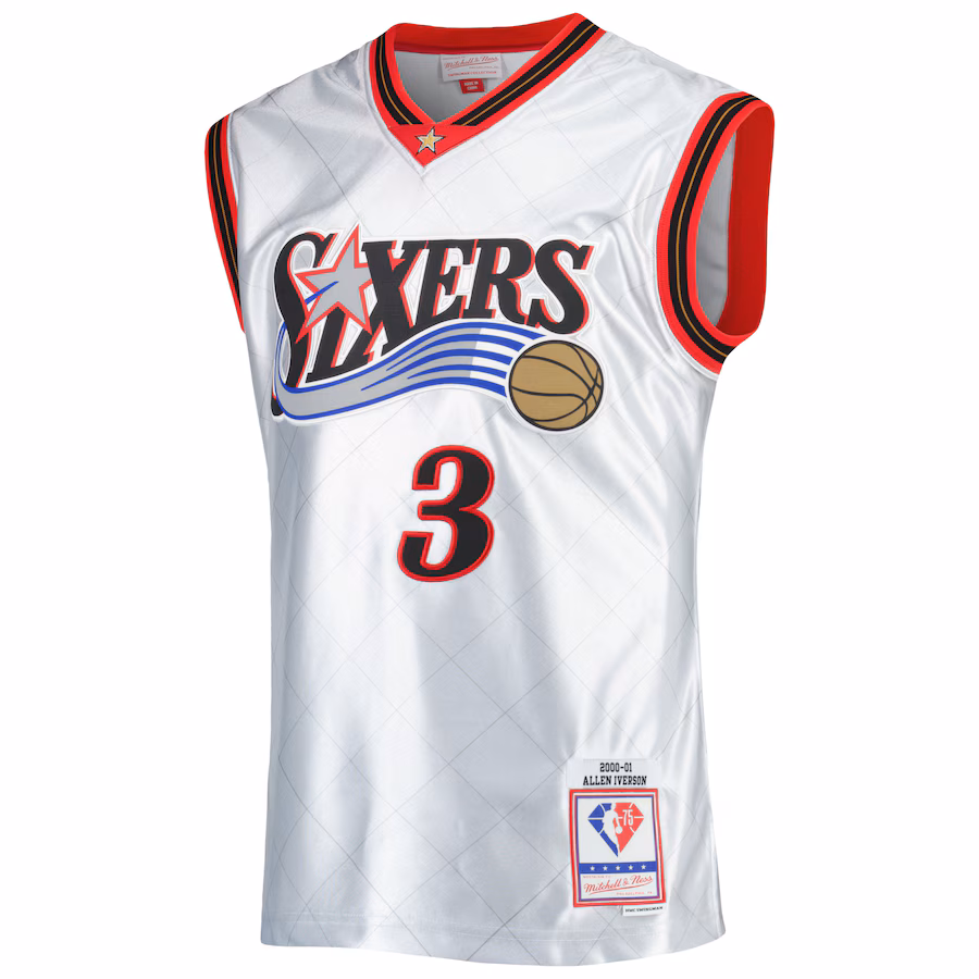 Allen Iverson Philadelphia 76ers Mitchell & Ness Hardwood Classics 2000/01 75th Anniversary Jersey