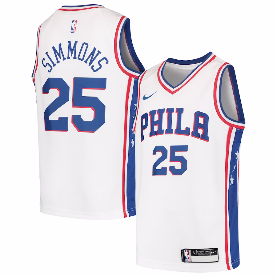 Ben Simmons Philadelphia 76ers Maillot Swingman pour Jeunes - Blanc