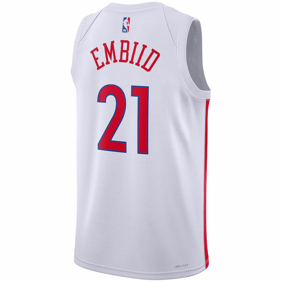 Joel Embiid Philadelphia 76ers Unisex 2022/23 Saison Swingman Jersey - City Edition - Weiß