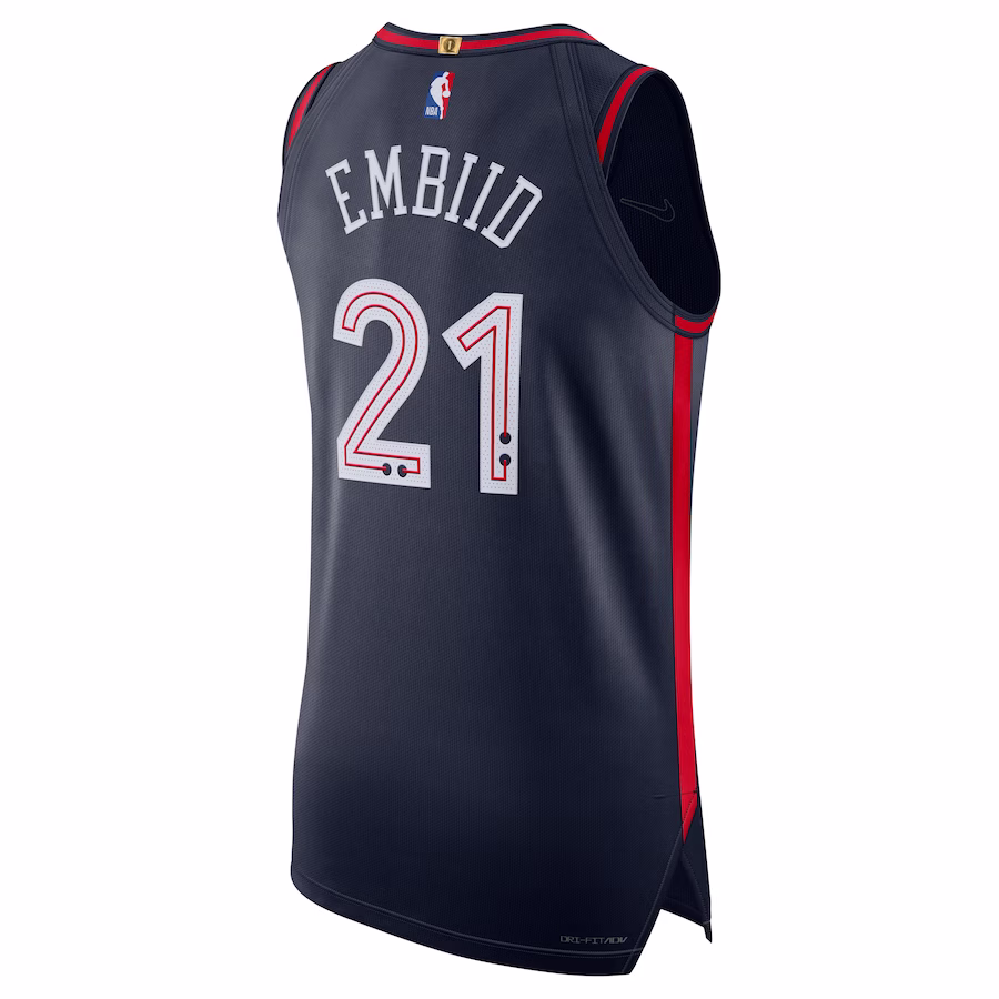 Joel Embiid Philadelphia 76ers Maglia di Replica - Edizione Città - Blu Marinaio