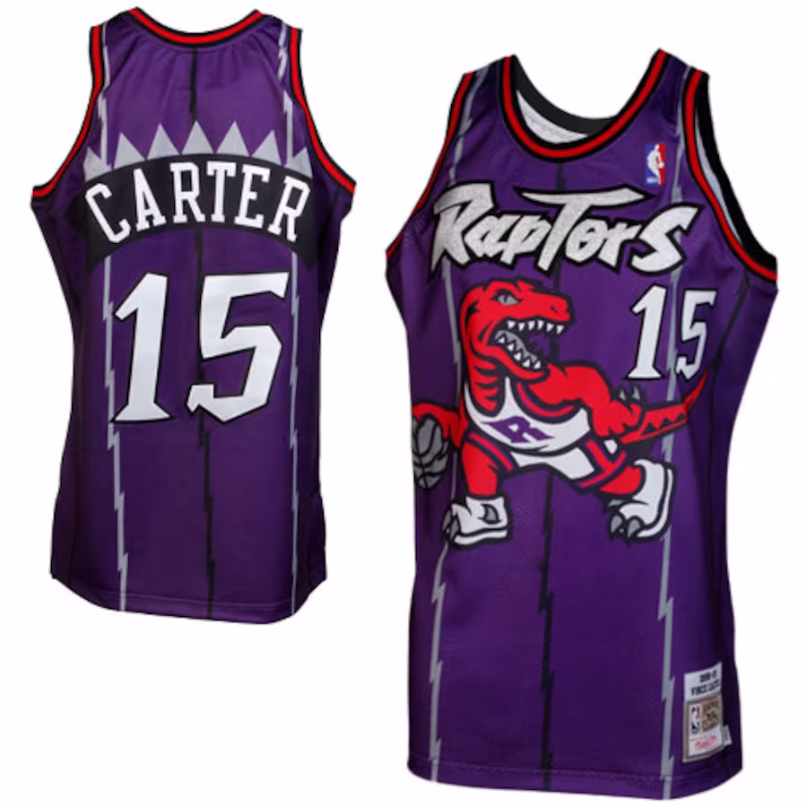 Mitchell & Ness Camiseta retro de Vince Carter de los Toronto Raptors en la temporada 1998/99 - Morado