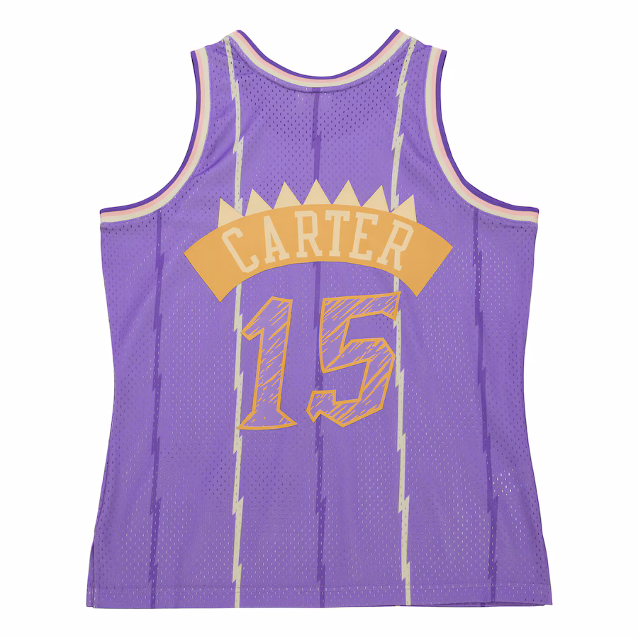 Vince Carter Toronto Raptors Mitchell & Ness 1998/99 Swingman Sidewalk Sketch Jersey - Purple