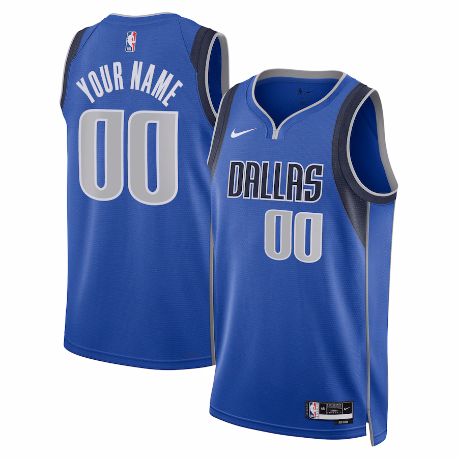 Maglia personalizzata dei Dallas Mavericks, Edizione icona, Blu