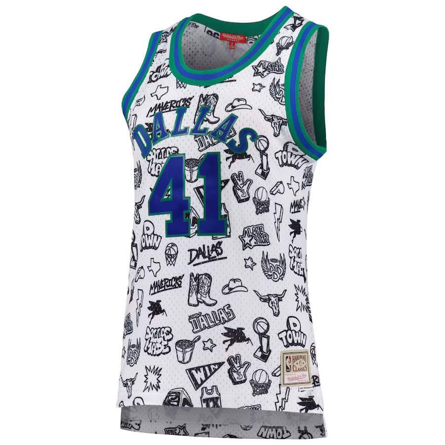 Dirk Nowitzki, Dallas Mavericks, 1998, Women's Style, White
