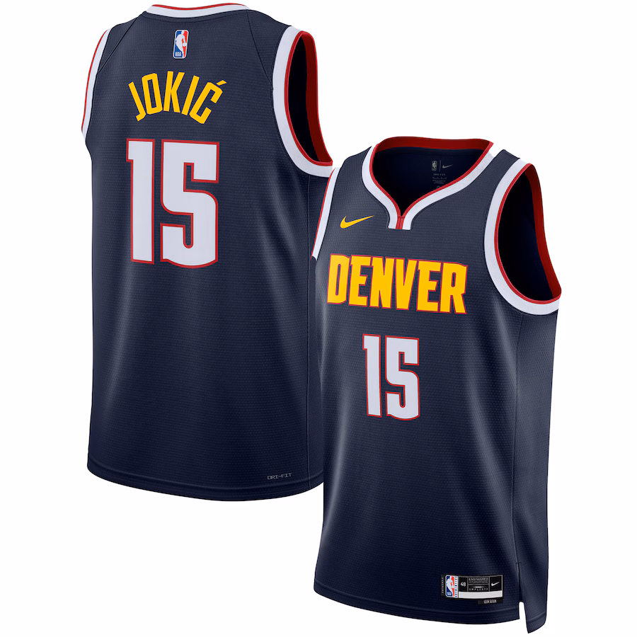 Nikola Jokic, Denver Nuggets, Icon Edition, Navy Blue