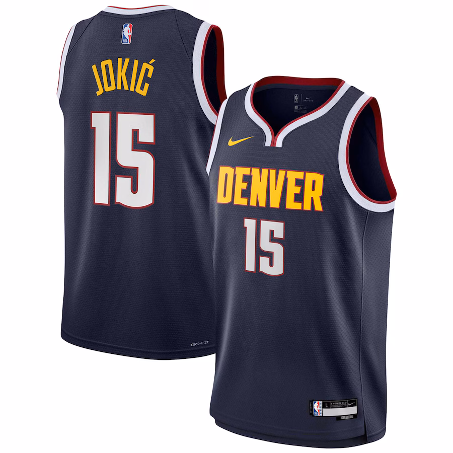 Nikola Jokic, Denver Nuggets, Icon Edition, Navy Blue