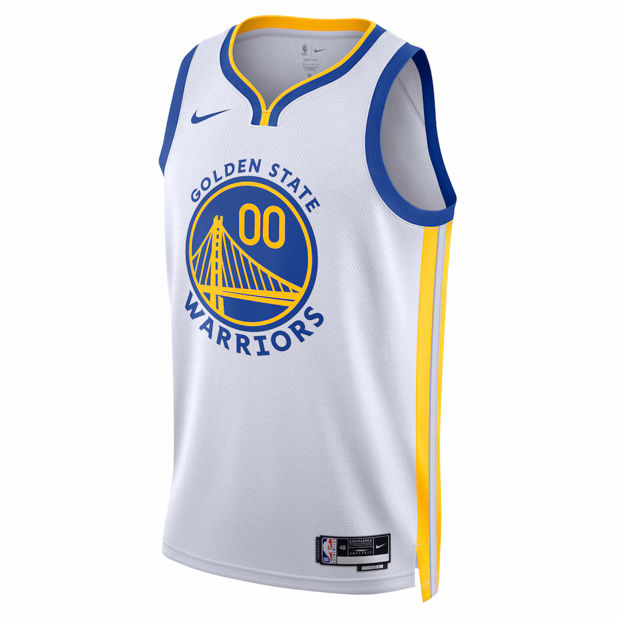Golden State Warriors, Maillot personnalisé unisexe, Édition association, Blanc