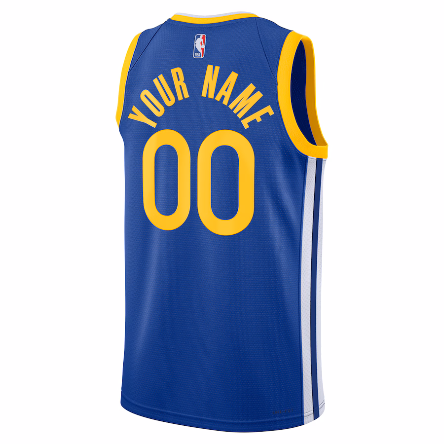 Golden State Warriors, Maillot personnalisé unisexe édition royale, Édition Icon, Bleu