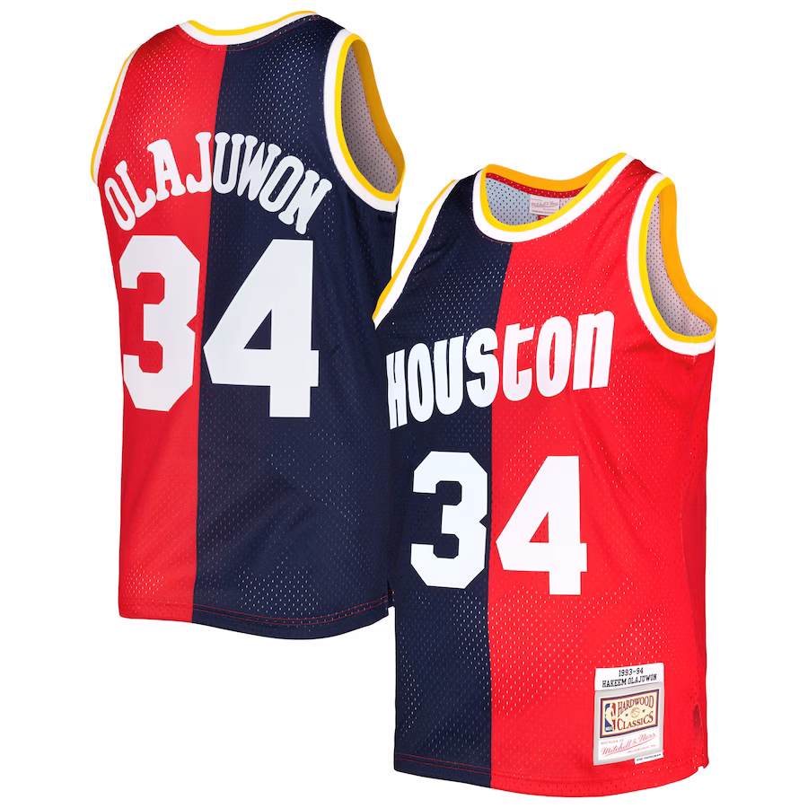 Hakeem Olajuwon, Houston Rockets, 1993/94 Split Swingman Jersey, Red