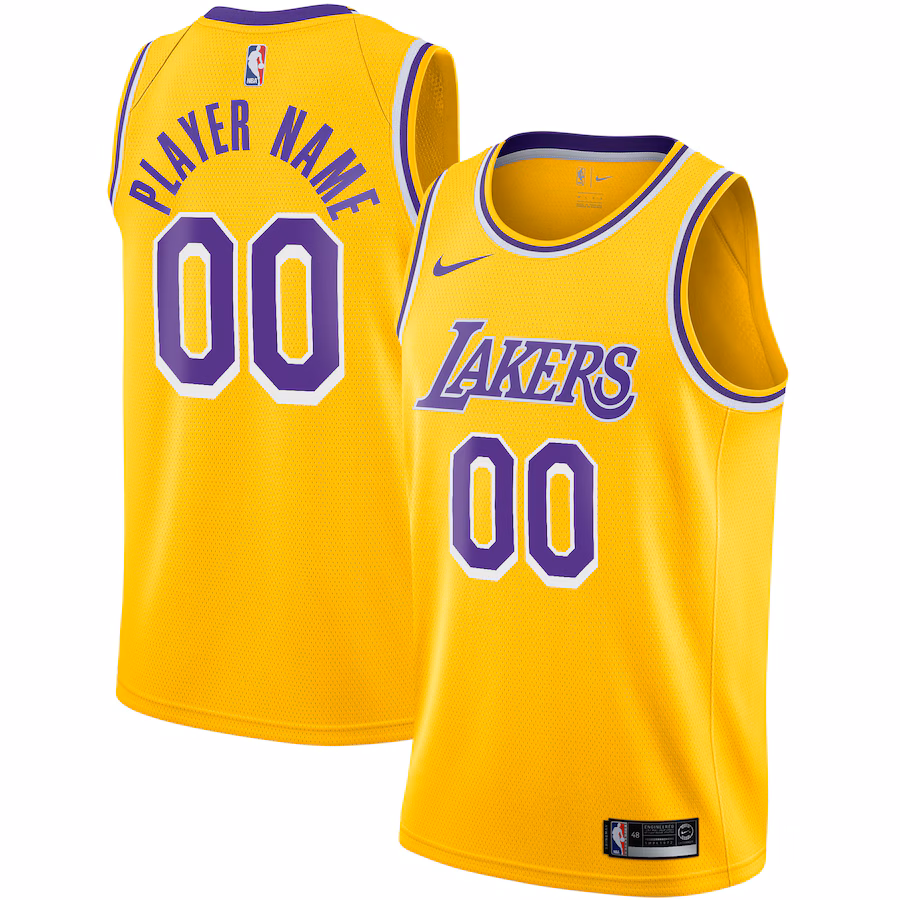 Los Angeles Lakers 2020/21 maßgeschneidertes Jersey, Gold