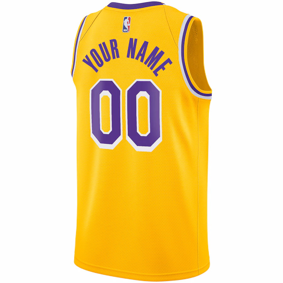 Los Angeles Lakers Custom Jersey, Icon Edition, Gold