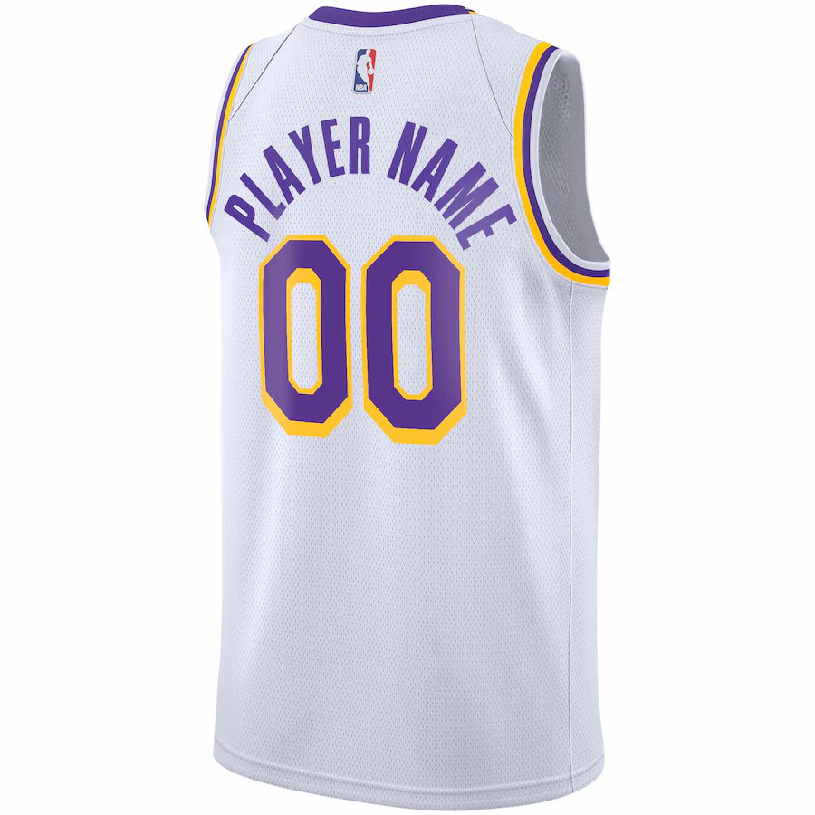 Maglia personalizzata dei Los Angeles Lakers 2020/21, Edizione Association, Bianco