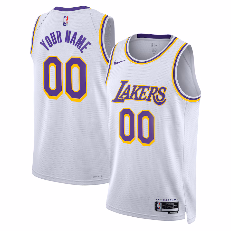 Los Angeles Lakers Custom White Association Edition Jersey