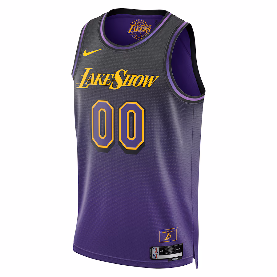 Los Angeles Lakers, Unisex, Maglia personalizzata 2024/25, Edizione Città, Viola