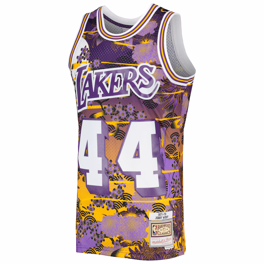 Jerry West, Los Angeles Lakers, 1971/72 Classic Lunar New Year Fan Edition Jersey, Lila