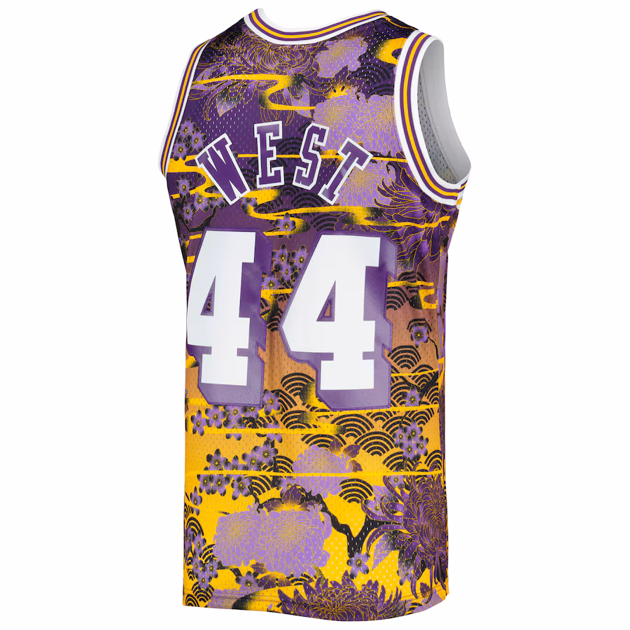 Jerry West, Los Angeles Lakers, 1971/72 Classic Lunar New Year Fan Edition Jersey, Lila