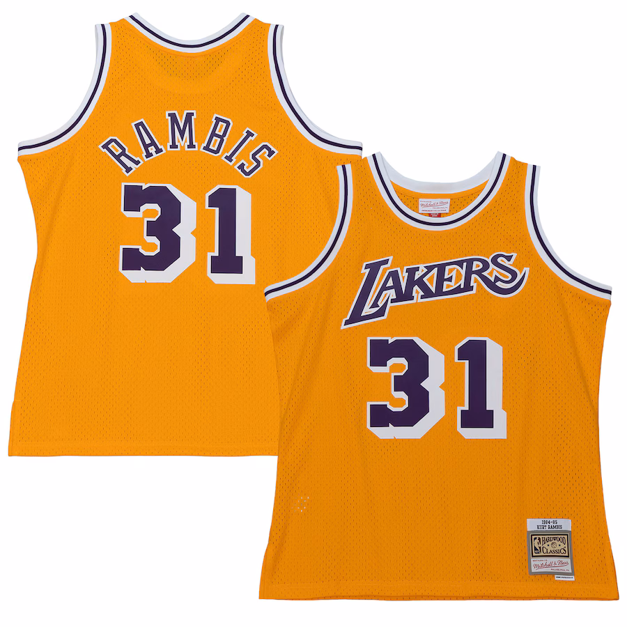 Kurt Rambis, Los Angeles Lakers, 1984/85 Season Fan Edition Jersey, Gold