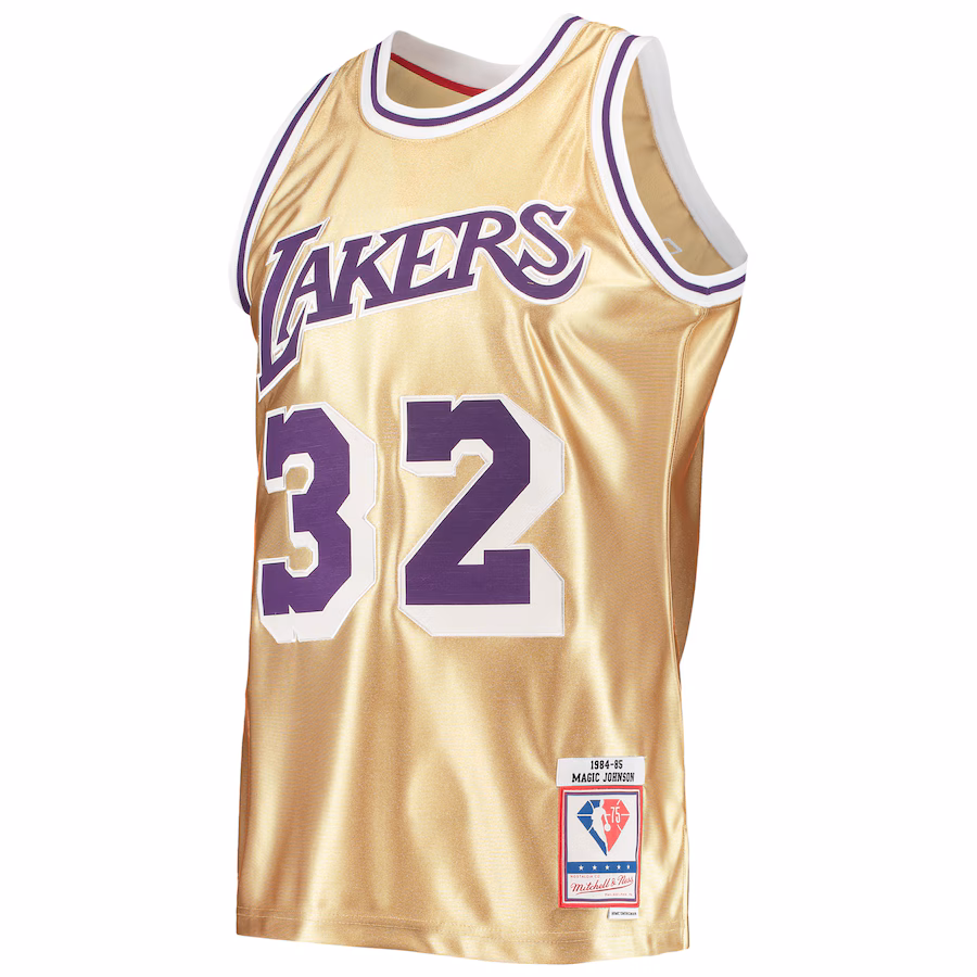 Magic Johnson, Los Angeles Lakers, 75th Anniversary, 1984/85 Classics Jersey, Gold